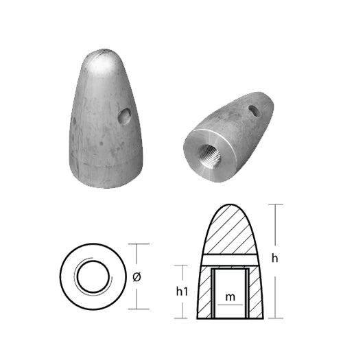 Anodo Volvo Penta dado per Asse serie DPX 25/30 M20 A30